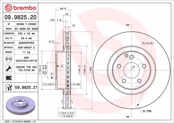 BREMBO Disco freno