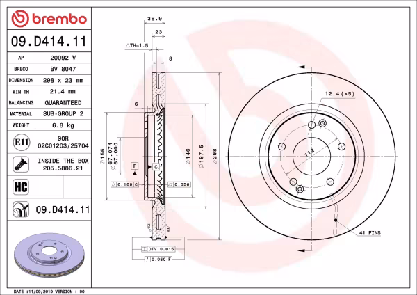 BREMBO Disco freno
