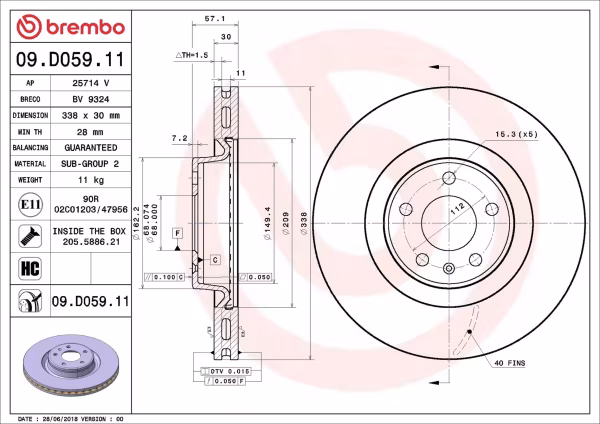 BREMBO Disco freno