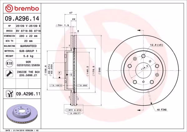 BREMBO Disco freno