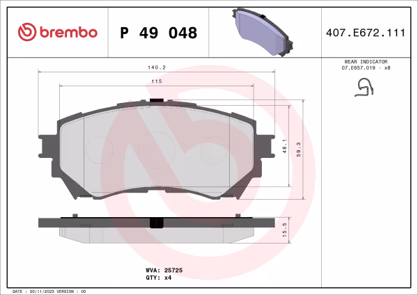 BREMBO Kit pastiglie freno, Freno a disco