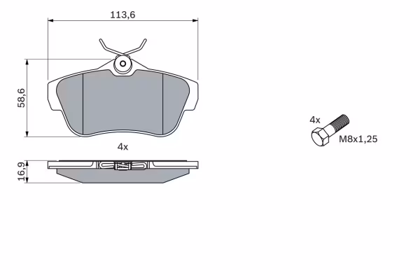 BOSCH Kit pastiglie freno, Freno a disco