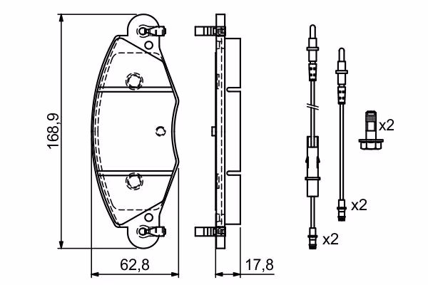 BOSCH Kit pastiglie freno, Freno a disco