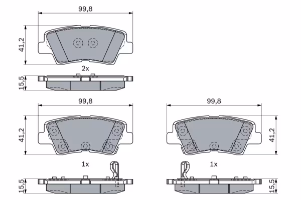 BOSCH Kit pastiglie freno, Freno a disco