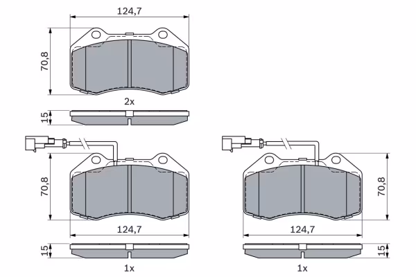 BOSCH Kit pastiglie freno, Freno a disco