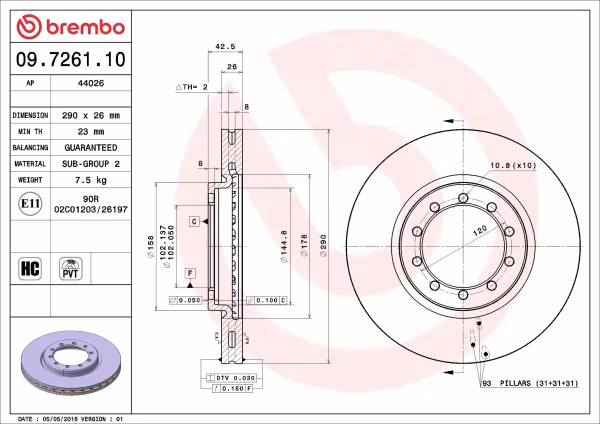 BREMBO Disco freno