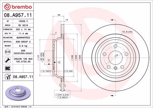BREMBO Disco freno