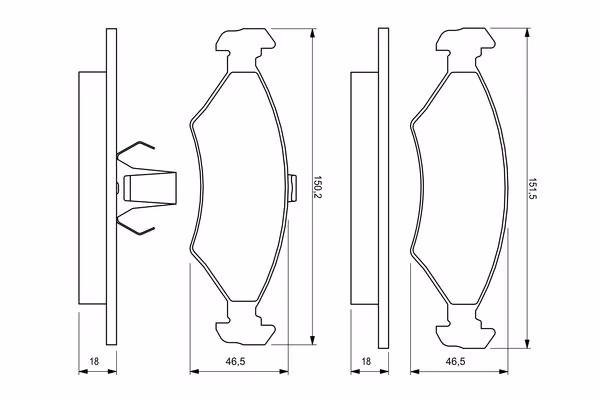 BOSCH Kit pastiglie freno, Freno a disco