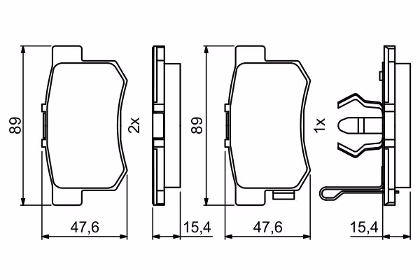 BOSCH Kit pastiglie freno, Freno a disco