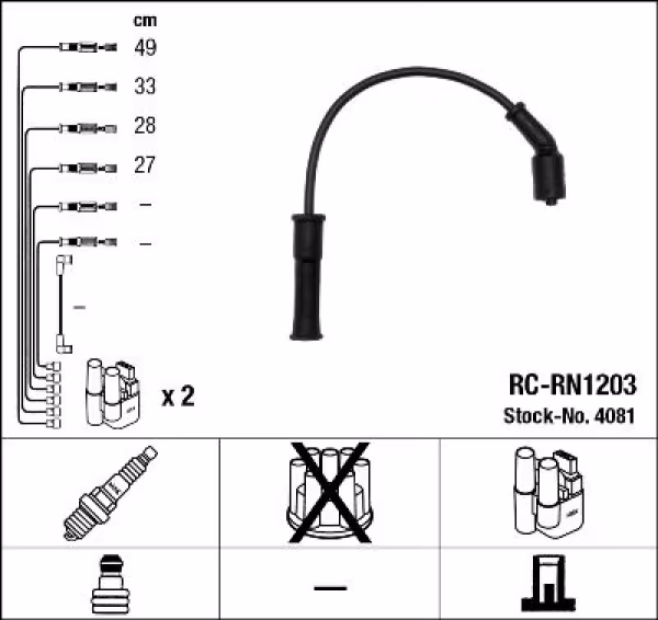 NGK Kit cavi accensione