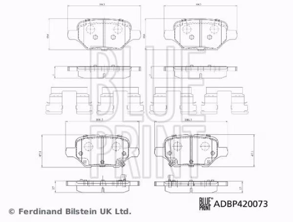 BLUE PRINT Kit pastiglie freno, Freno a disco