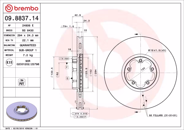 BREMBO Disco freno