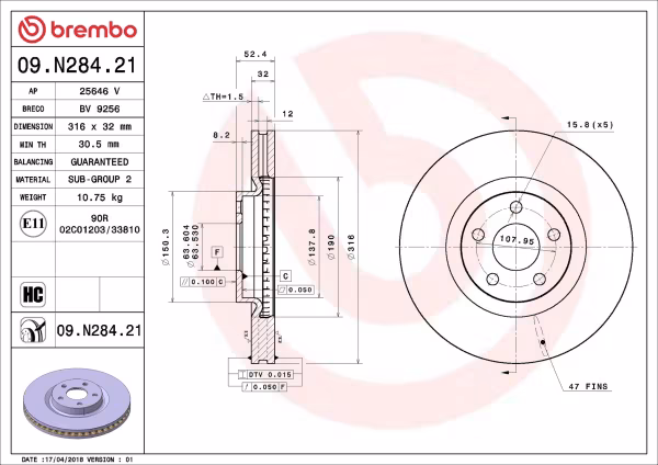 BREMBO Disco freno