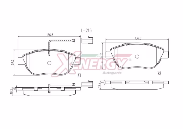 AP XENERGY Kit pastiglie freno, Freno a disco