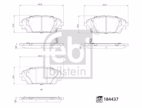 FEBI BILSTEIN Kit pastiglie freno, Freno a disco