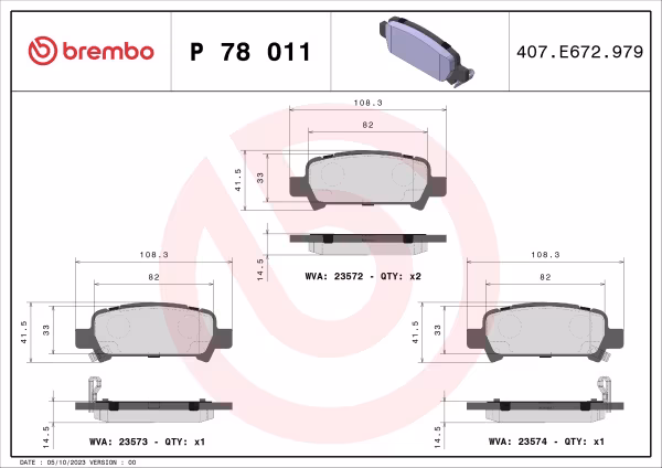 BREMBO Kit pastiglie freno, Freno a disco