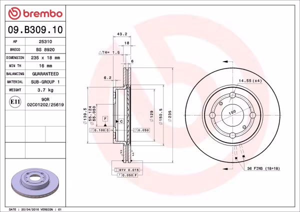 BREMBO Disco freno