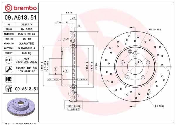 BREMBO Disco freno
