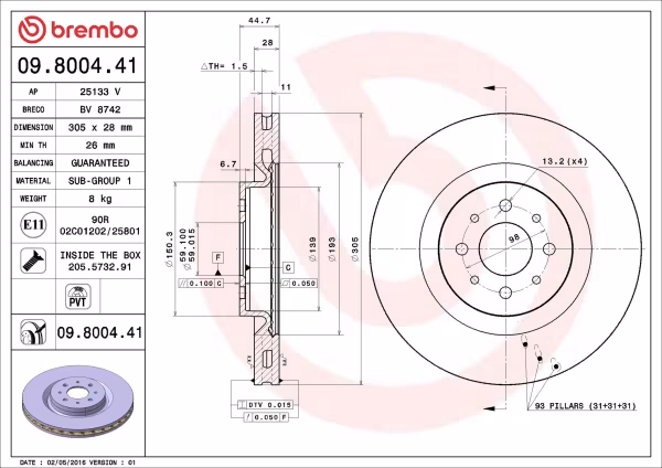 BREMBO Disco freno