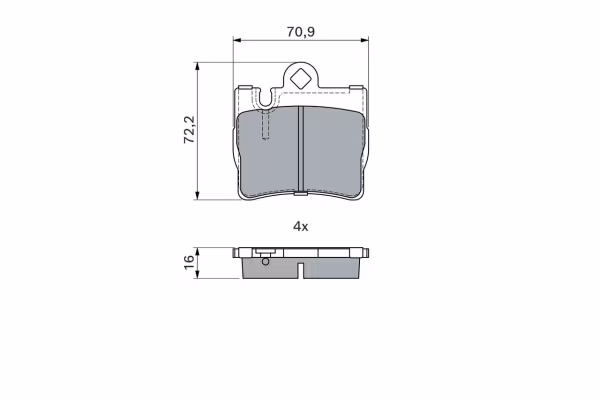 BOSCH Kit pastiglie freno, Freno a disco