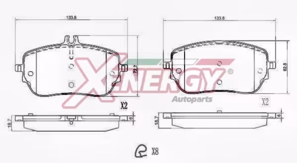 AP XENERGY Kit pastiglie freno, Freno a disco