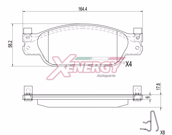 AP XENERGY Kit pastiglie freno, Freno a disco