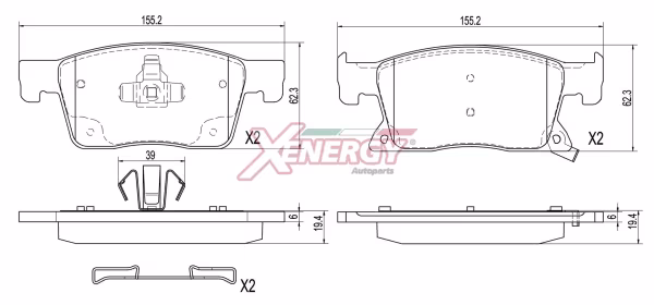 AP XENERGY Kit pastiglie freno, Freno a disco