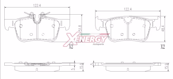 AP XENERGY Kit pastiglie freno, Freno a disco