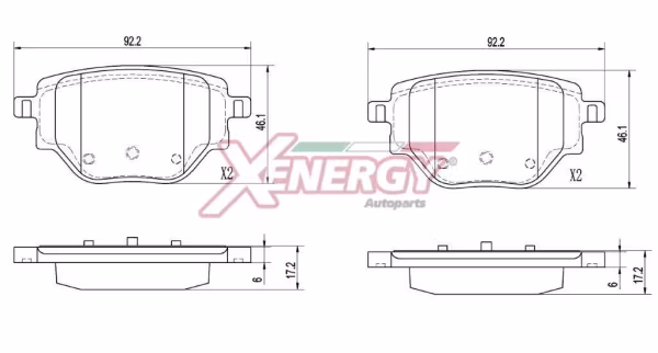 AP XENERGY Kit pastiglie freno, Freno a disco