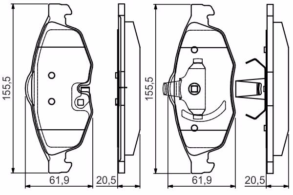 BOSCH Kit pastiglie freno, Freno a disco