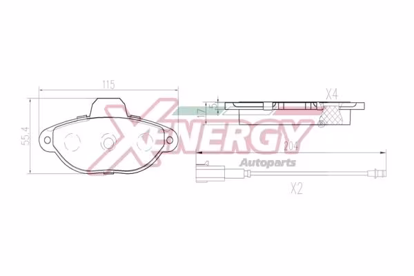 AP XENERGY Kit pastiglie freno, Freno a disco